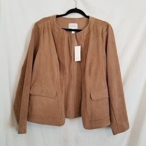 Charter Club Faux Suede Open Front Jacket sz1x NWT